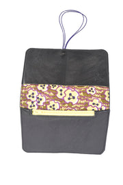 Minimalist brown dark Pamilacan wallet interior showing slots for 6 to 7 cards and matching fabric lining.