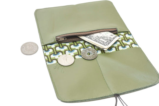 Pamilacan thin wallet – Leather green anti-swelling