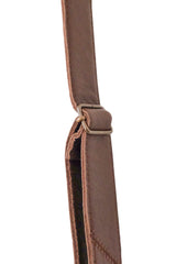 Petit sac bandoulière en cuir marron