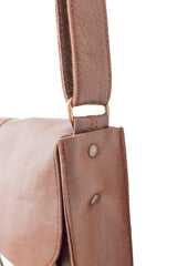 Petit sac bandoulière en cuir marron