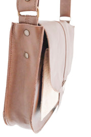 Petit sac bandoulière en cuir marron