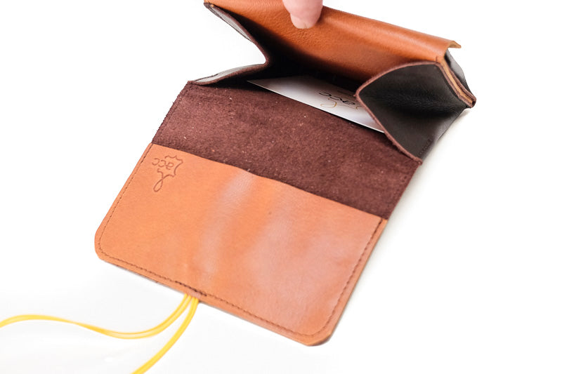 Large brown leather purse