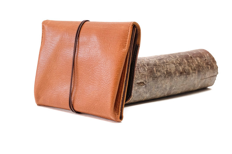 Large brown leather wallet