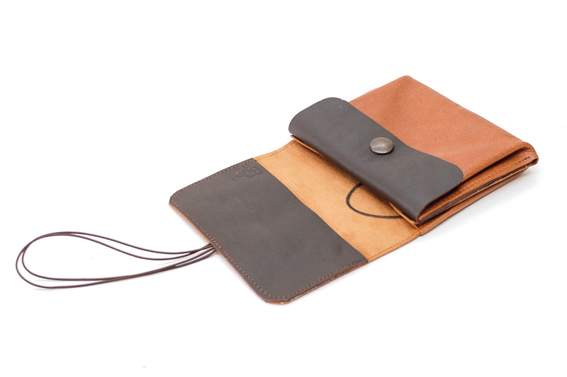 Large brown leather wallet