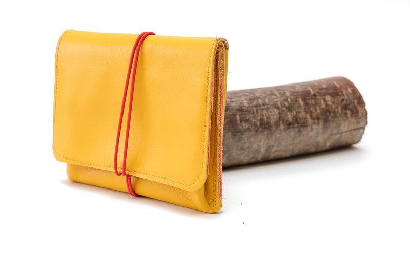 Yellow large leather purse