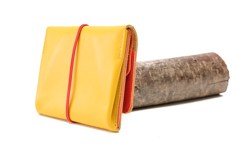 Yellow large leather purse