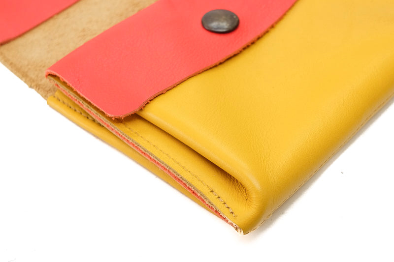 Yellow large leather purse