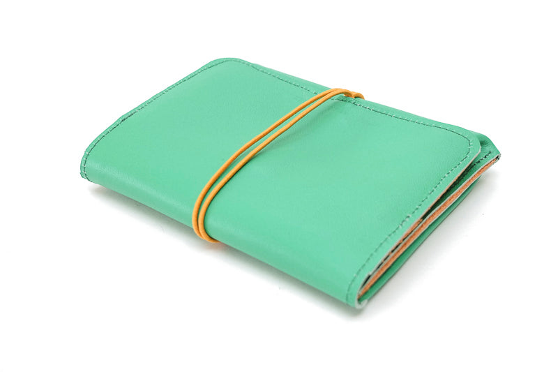 Large leather purse green