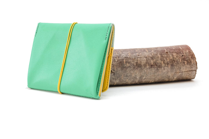 Porte monnaie cuir vert