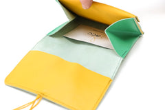 Porte monnaie cuir vert