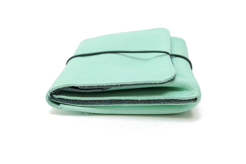 Large leather green wallet