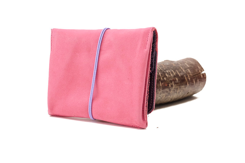 Large leather pink purse 