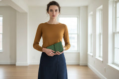 Portefeuille en cuir vert