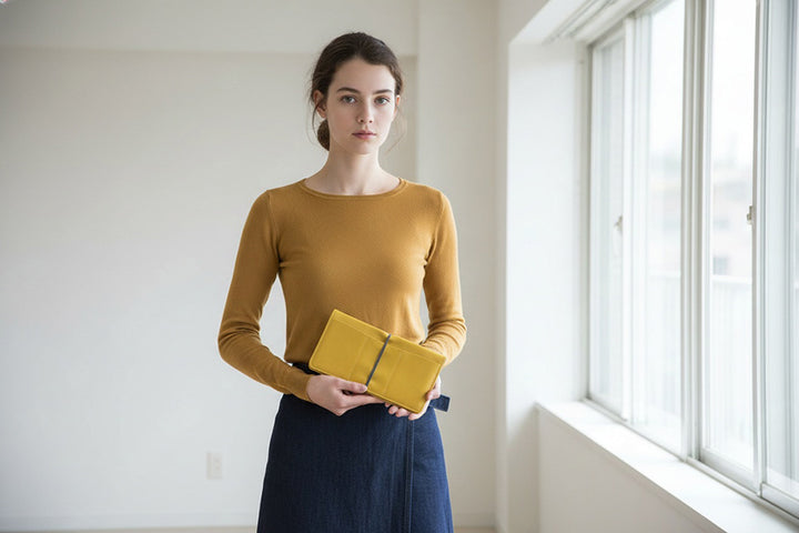 Portefeuille pour chéquier en cuir