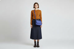 Sac à main cuir artisanal bleu