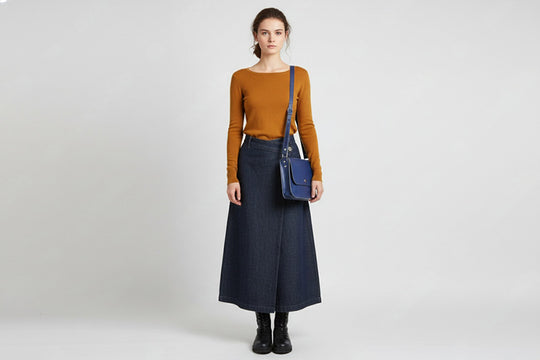 Sac à main cuir bleu