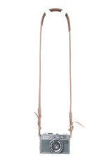 Sangle appareil photo longue cuir marron
