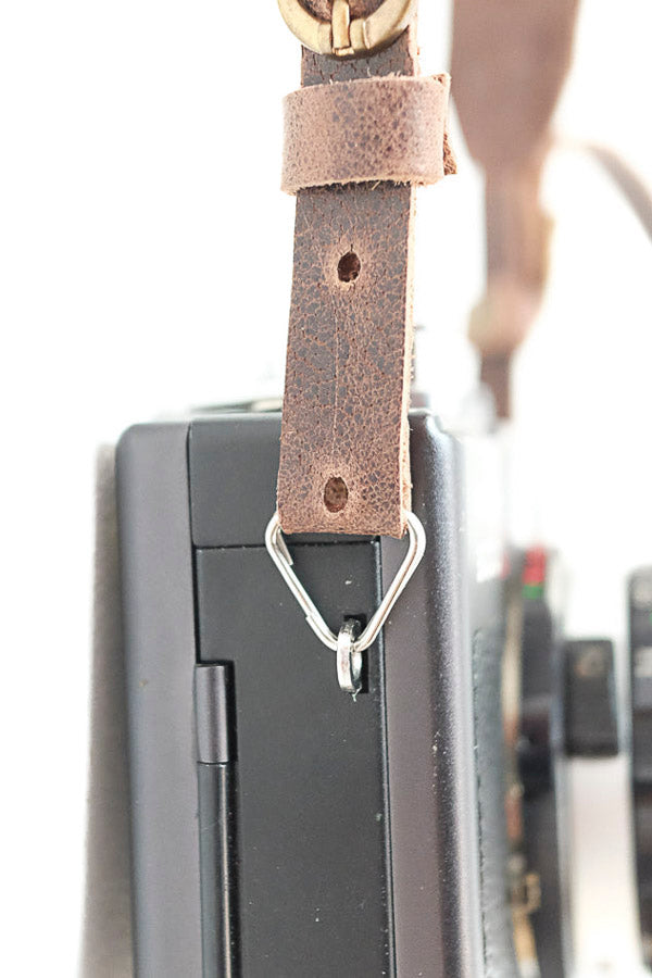 Sangle appareil photo longue cuir marron