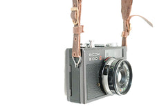 Sangle appareil photo longue cuir marron