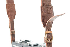 Sangle appareil photo longue cuir marron