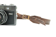 Sangle appareil photo longue cuir marron