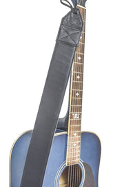 Sangle de guitare en cuir bleu