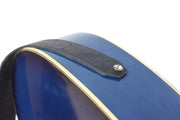 Sangle de guitare en cuir bleu