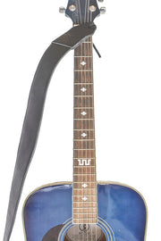 Sangle de guitare en cuir bleu