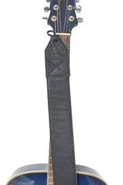 Sangle de guitare en cuir bleu