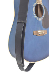 Sangle de guitare en cuir bleu