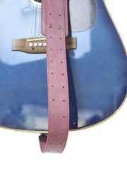 Sangle de guitare en cuir rouge