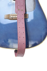 Sangle de guitare en cuir rouge