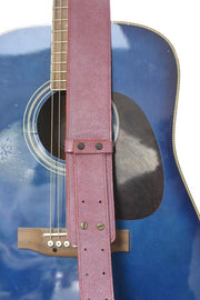 Sangle de guitare en cuir rouge