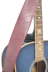 Sangle de guitare en cuir rouge