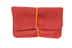 Etui à tabac en cuir rouge recyclé
