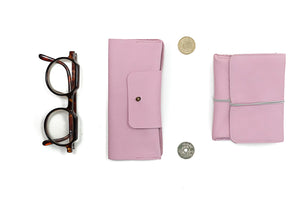 set purse pink glass case 