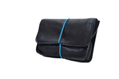 Petit porte-monnaie en cuir bleu foncé - Photo 1