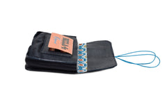 Petit porte-monnaie en cuir bleu foncé - Photo 9