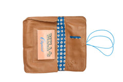 pochette à tabac à rouler en cuir recyclé de couleur camel - Photo 5