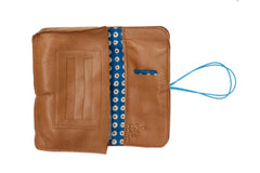 pochette à tabac à rouler en cuir recyclé de couleur camel - Photo 8