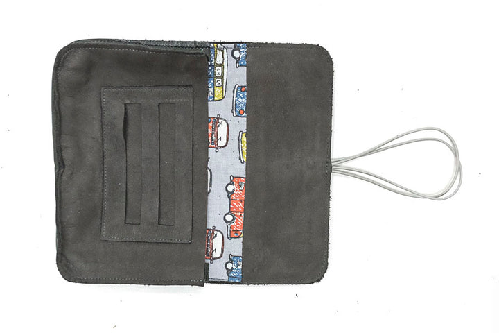 Blague à tabac en daim kaki recyclé