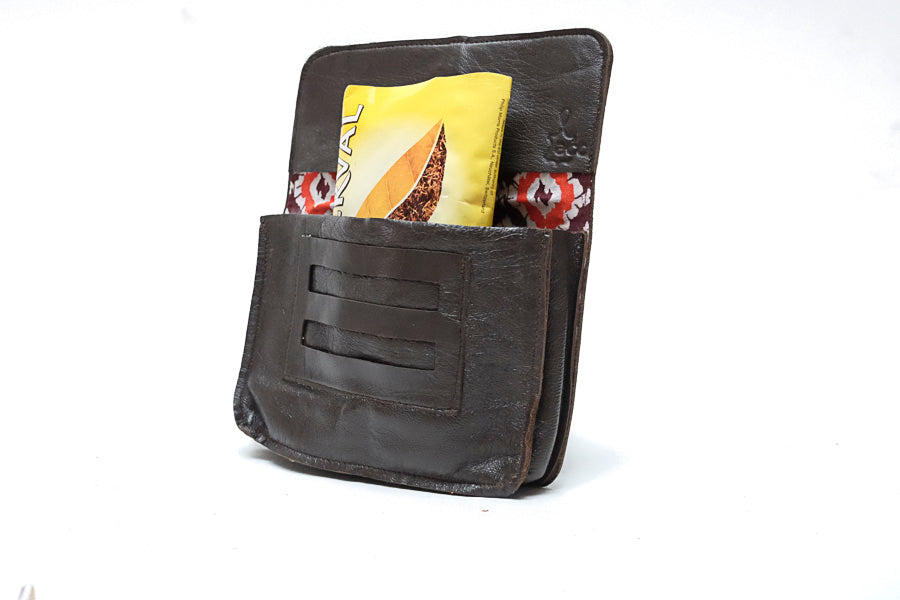 tobacco pouch leather borwn vintage