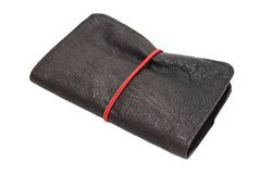 Pochette à tabac en cuir marron solex pour homme en cuir marron fait main à Rennes - Photo 3