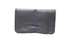 pochette pour tabac à rouler en cuir bleu marine - Photo 3