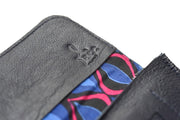 pochette pour tabac à rouler en cuir bleu marine - Photo 2