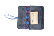 pochette pour tabac à rouler en cuir bleu marine - Photo 9