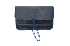 pochette pour tabac à rouler en cuir bleu marine - Photo 10