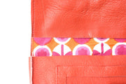 Tobacco pouch red in full grain leather, made in France, engraving offered.