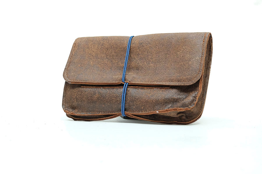 vintage brown tobacco pouch 