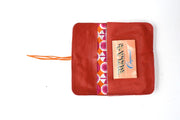 Tobacco pouch red in full grain leather, made in France, engraving offered.